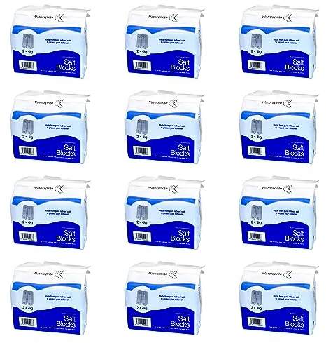 12 Bags of Watersprite Water Softener Block Salt 8kg (2 x 4kg Blocks) for Harvey, Kinetico and Twin-Tec softeners. Premium High Purity White Salt Blocks to Protect Your Water Softener (12)