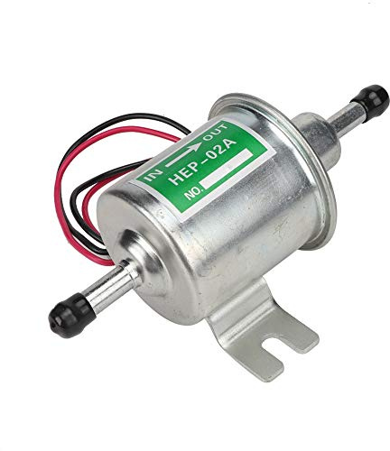 Elektrische Kraftstoffpumpe, Universal 24V Auto Boot Elektrische Kraftstoffpumpe Inline-Filter Benzin Diesel Ersatz(Silber-)