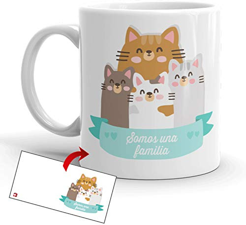 Kembilove Taza Animal – Taza Desayuno Divertida Animales Mensaje Somos una Familia – Taza Perro – Tazones Desayuno Originales – Tazas Divertidas Decoracion Original – Tazas Originales