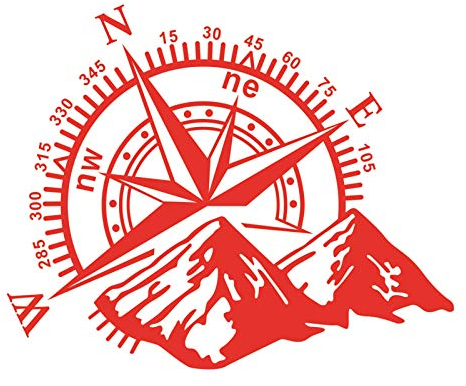 Corlidea Aufkleber Windrose Kompassrose aus Spezial Fahrzeugfolie Kompass 50X60CM maritimer Sticker für Camper Bus Wohnmobil Boot oder Wandtattoo