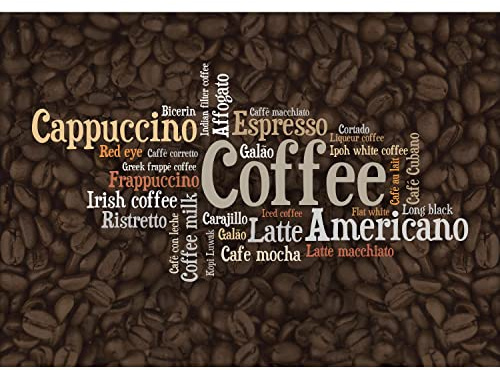 Runa Art Fototapeten 396 x 280 cm Küche Kaffee - Vlies Wanddekoration Wohnzimmer Schlafzimmer - Deutsche Manufaktur - Braun Beige 9377012b