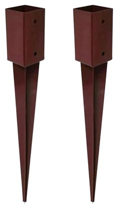 Garden Mile 2 Pack Heavy Duty Metal Fence Post spikes Rust resistant Metal Post Holders 75mm x 75mm Fence spikes Long Lasting Garden Fencing Support Brackets
