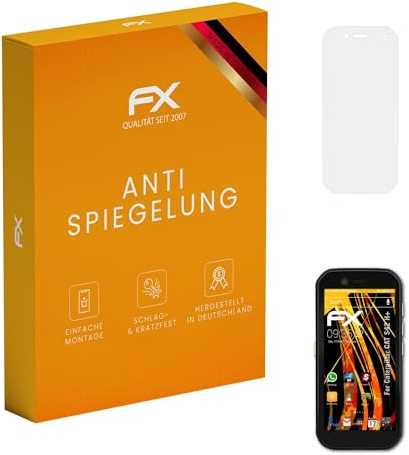 atFoliX Displayfolie kompatibel mit Caterpillar CAT S42 H+ Schutzfolie, entspiegelnde und stoßdämpfende FX Folie (3X)