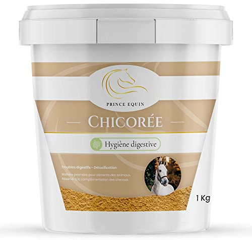 Prince EQUIN - CHICORÉE - Complément nutritionnel Cheval - Seau 1 kg - Digestion Cheval - Equilibre de la Flore intestinale - Marque Française