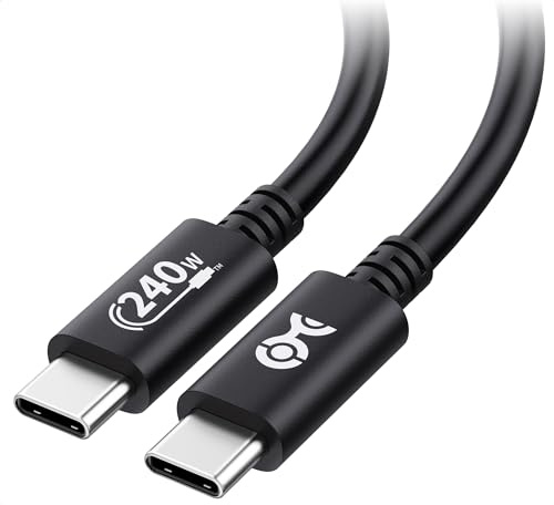 Cable Matters [Certificado USB-IF] 240W Cable USB-C Rapida, 2m, Negro | USB 2.0, sin vídeo, cable de carga rápida Power Delivery 3.1 para MacBook Pro y Dell XPS