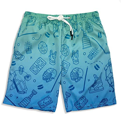 ChalkTalkSPORTS Hockey Swim Trunks – Iconic – Quick Dry Bathing Suit Boys Men – Hockey Gift for Boys Youth Adult – Adult Large
