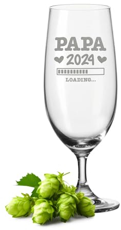 Leonardo Vaso de cerveza con grabado – Papa 2023 Loading – Tulipán de cerveza como regalo divertido – Idea de regalo para hombres para cumpleaños – Regalos para papá para el día del padre – 280 ml