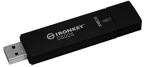 Kingston IronKey D500S Clé USB à chiffrement matériel 512Go FIPS 140-3 Lvl 3 AES-256 - IKD500S/512GB