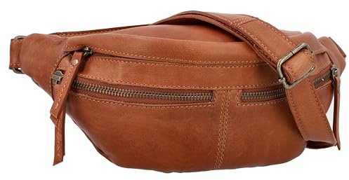 Gusti Gürteltasche Leder Acton – Bauchtasche Leder Damen & Herren im Vintage-Stil - Geräumige Hüfttasche Herren & Damen mit 3 Fächern