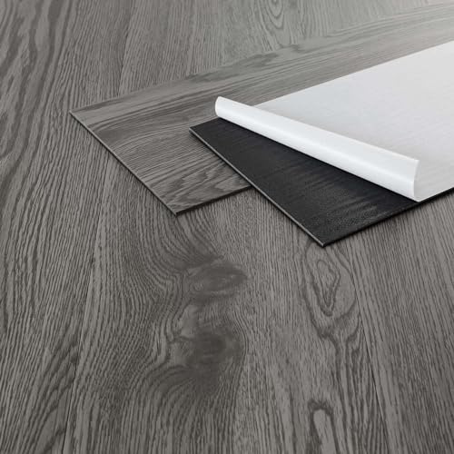 ML-Design Revêtement de Sol en PVC, Lames de Vinyle Autocollantes, 91,5 cm x 15,3 cm x 2 mm, Épaisseur 2 mm, 8,92 m² / 64 Planches, Gris, Aspect Bois Chêne, à Coller, Antidérapant, Résistant à l'Eau