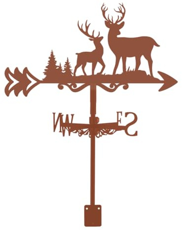 SUPERDANT Wetterhahn Hirsch Windrichtungsanzeiger Hirschbock Wildtiere Wetterfahne Walddach Garten Richtungsschild Outdoor Bauernhaus Wetterfahnen Für Bauernhof Scheunen Schuppen Garten