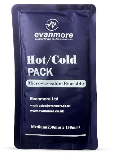 Reusable Hot Cold Gel Pack Packs - Evanmore Ice Heat Therapy Wrap Compress for Pain Relief from Injuries Sprains Inflammation, Headaches Muscle Pains Microwave Freezer 13 x 23cm (1)