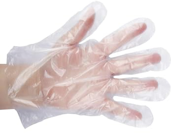 Generico 1000 guanti usa e getta in plastica trasparente in polietilene, guanti in PE trasparenti per cucinare, pulire, fare tinte per capelli (5)