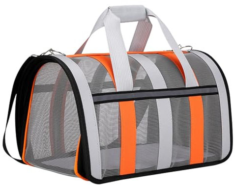 Katzentragetasche, Faltbare Haustiertasche - Faltbare Tragetasche für Hunde - Transportbox für Haustiere mit nächtlichen reflektierenden Streifen für Lange Besuche beim Tierarzt, Reisen,