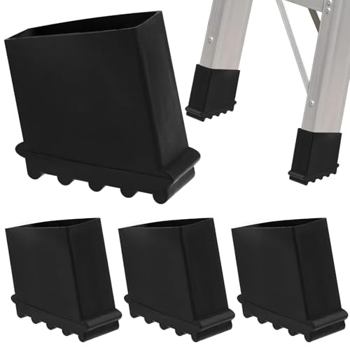 Wjelet 4 Stück Leiterfüße, Gummifüße Fußkappen für Leitern, Rutschfeste Ersatzfüße für Leiter, leiterfuß 50x25mm, Leiterkappen Trittleiter Füße Schutzkappen, Leiterfußabdeckung für Maschinenbau Hause