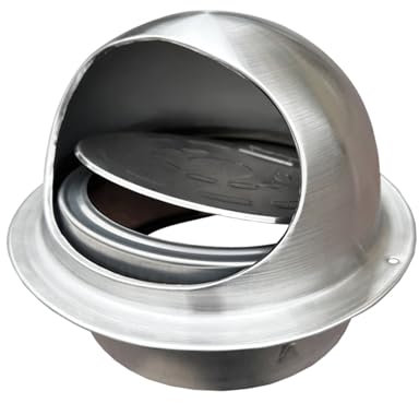 HZEPDVT Clapet Anti-Retour for hotte extérieure en Acier Inoxydable 304, 150 mm, 6 Pouces, Sortie de hotte, Demi-enveloppe, Pare-Brise sphérique Anti-Pluie, 1 pièce(180mm(7 inches))