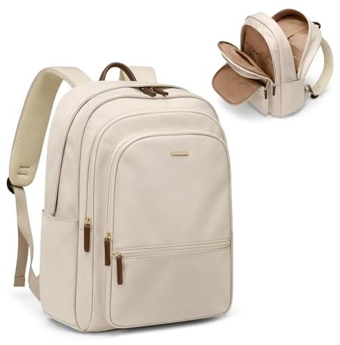 GOLF SUPAGS Groß Arbeitsrucksack Damen, Wasserdicht Laptop Rucksack mit Laptopfach, Multifunktionaler Reiserucksack, Schulrucksack für 15.6 Zoll Notebooks (Aprikose)
