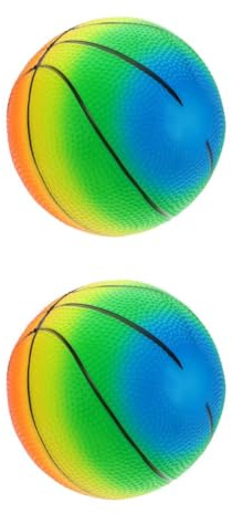 Vaguelly Kids Basketball Set 2Pcs Rainbow Playground Balls Size 5 for Outdoor and Indoor Sports Training Motor Skills Development