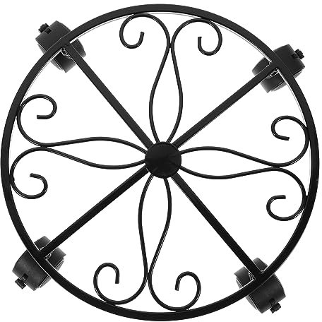 YARNOW Pflanzenroller Eisen Mit Universalrädern Beweglicher Blumentopfuntersetzer Für Drinnen Und Draußen Stabiler Blumenständer Mit Bremse Für Garten Und Balkon