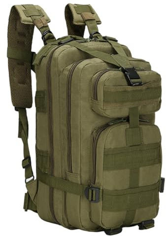 Lawnrden Mochila para hombres, mochila Molle, verde del ejército multifuncional, de paquetes de día transpirable para caminos de pesca para acampar de caza