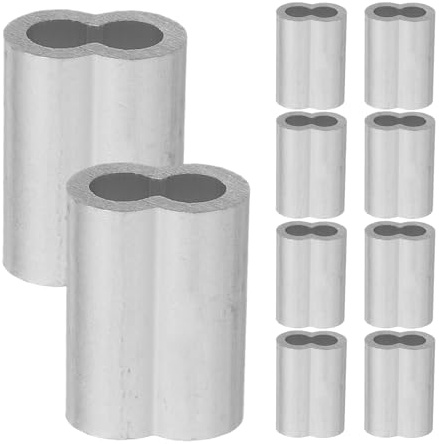 Cabilock 200 manguitos de engarce de aluminio de 3/16 de diámetro para cables y cuerdas de acero. Manguitos de engarce de doble barril para engarce de cables.