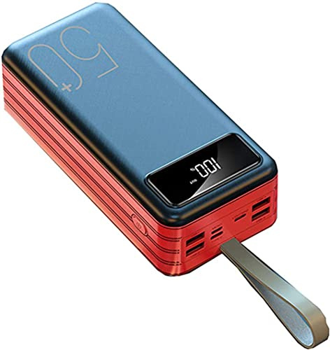 Power Bank Caricabatterie portatile 60000mAh Batteria ad alta capacità, display LCD 3 ingressi 4 uscite USB Ricarica rapida Batteria portatile di capacità (3 pezzi), nero, 50000mAh, rosso, 50000mAh
