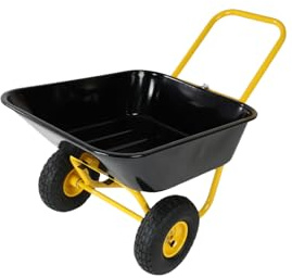 Brouette de jardin robuste – Grande capacité Design à deux roues pour une utilisation en extérieur, parfait pour le jardinage, l'aménagement paysager et les charges lourdes