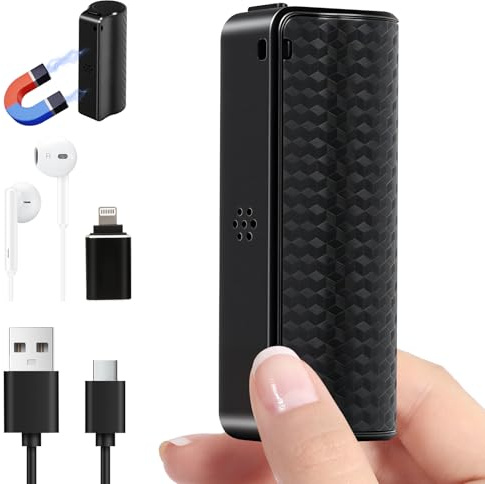 Enregistreur Vocal Espion Magnétique, Enregistreur Vocal Espion Discret 128GB