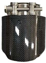 Auspuffblenden 1Pcs Auspuffrohr Modifizierte Glänzend Real Carbon Fiber Auspuff Endrohr 110mm Länge Für Universal(ID 70MM-OD 114MM)