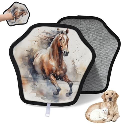 WowPrint Wasserfarben-Handschuh für Tiere, Pferde, Haustiere, Haarentfernungshandschuhe für Katzen und Hunde, wiederverwendbar, elektrostatische Tierhaar-Handschuhe, Bürstenwerkzeug für Couch