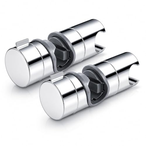 2PCS Support Pommeau de Douche 360 Degrés en ABS, 18-25mm, Support Pommeau de Douche Support De Pommeau De Douche Réglable Pour Barre De Douche, Douchette Compatible Avec Barres Standard