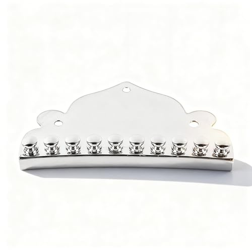 Tailpiece Mandoline 10 Cordes Métal, Pièce de Remplacement Chromée - Améliore la Résonance et la Clarté du Son, Installation Facile
