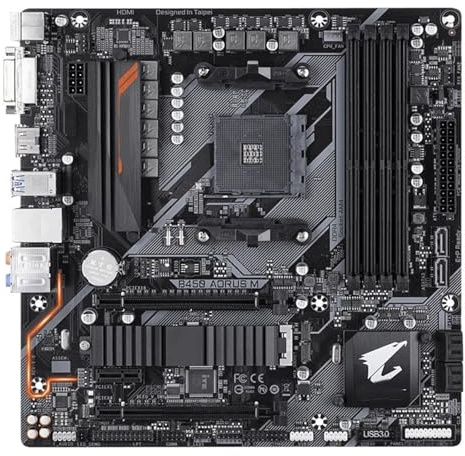 Carte mère Fit for GIGABYTE B450 AORUS M, Socket AMD AM4, DDR4 .2, Format M-ATX, HDMI, processeur Ryzen