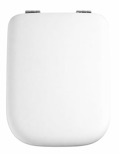 Schläfer 4649101 Sedile Copriwater per Ideal Standard Serie Conca (T637801), Tavoletta WC in Termoindurente Bianco Lucido, Cerniere in Acciaio Inox a 45°, Ricambio con Forma Dedicata, 43 x 34,7 cm