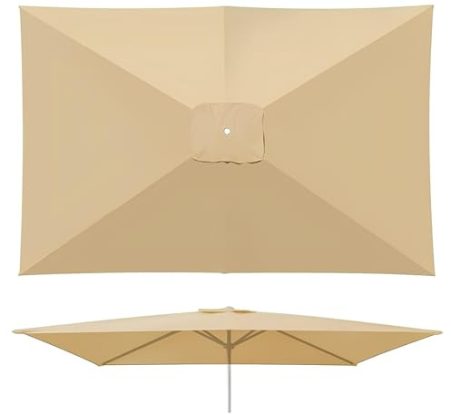 Generico Telo Di Ricambio Per Ombrellone Rettangolare 4/6/8 Stecche 200x200cm 200x300cm Copertura Per Ombrellone Tessuto Di Sostituzione Parasole Da Giardino