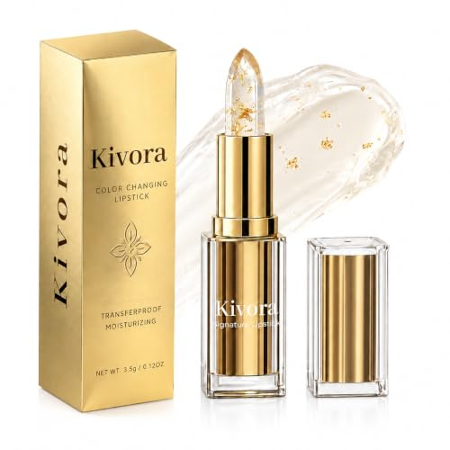 Kivora Lipstick for Older Women Kivora Colour Changing Lipstick | pH Adjusting Clear to Pink Lip Balm, Moisturising Long Lasting for Mature Women