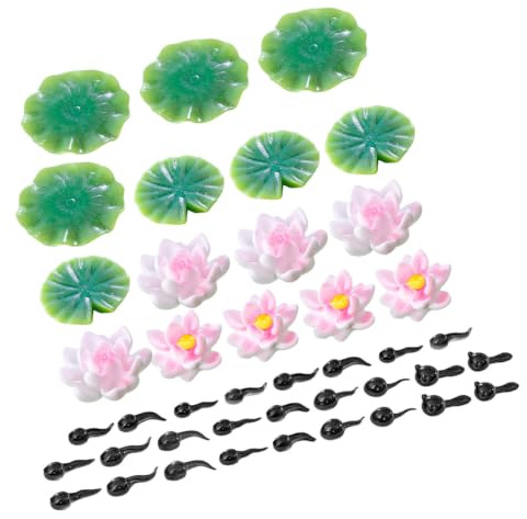 BESPORTBLE Ornements D'aquarium et Petites Figurines de Grenouilles Nénuphars Flottants en Résine Décoration Réaliste pour Bassin de Jardin et Bureau Zen