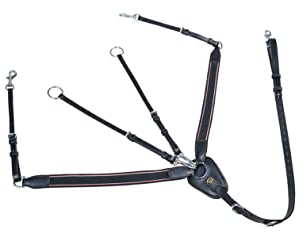 HKM SPORTS EQUIPMENT Martingal und breitem Gummi, schwarz, Vollblut Vorderzeug-6845 One Size