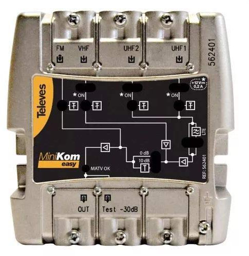 Televes - Amplificador minikom matv 4e/1s easyf