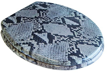 ADOB 32363 WC Sitz Klobrille Motiv Schlange, messingverchromte Scharniere