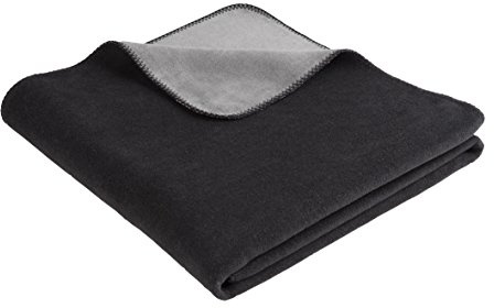 Biederlack Duo Cotton Trend Manta, Algodón, Negro, Doble 200 x 150 cm