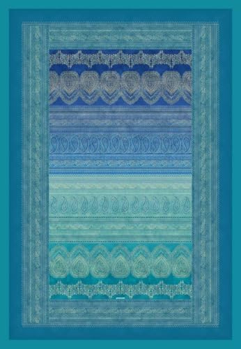Bassetti BRUNELLESCHI Plaid aus 100% Baumwolle in der Farbe Türkis V2, Maße: 135x190 cm - 9286019