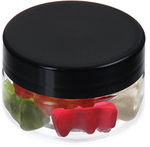 Tiegel XXL Pot de PET 25 ml transparent, avec couvercle en plastique, noir, 20 pièces