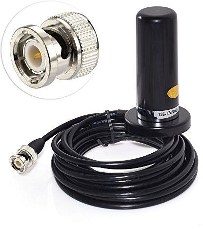 Superbat Vehicle/Car Mobile Radio 9cm Antenna Dual Band VHF UHF 136-174Mhz 400-470Mhz Magnetic BNC Male Antenna for BCD996P2 BC75XLT BC125AT Scanner, Handheld Radio, Police Scanner etc