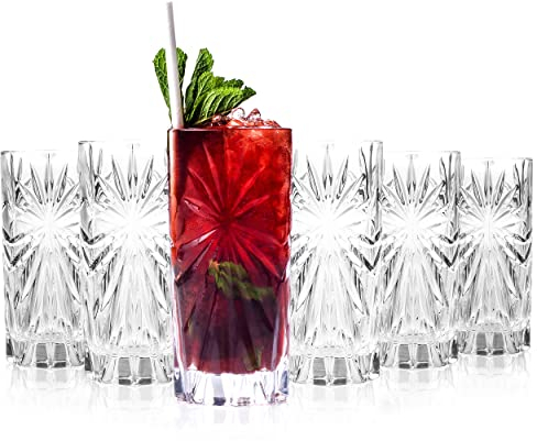 RCR Oasis Luxion Crystal Lot de 6 Verres à Cocktail pour Jus, Soda ou Long Drink, en Cristal, 360 ml, Tumblers à Eau, Compatibles Lave-Vaisselle