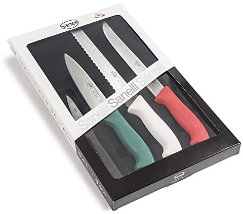 Sanelli CONFEZIONE COLTELLI CHEF TRICOLORE 4 PZ.