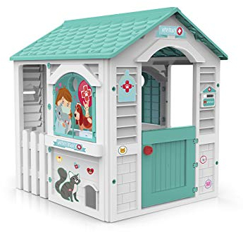 Chicos - Veterinay Center Spielhaus Kinder Outdoor | Veterinärzentrum | Robuster und langlebiger | Gartenhaus Kinder für Jungen und Mädchen ab 2 Jahren, Rosa (89619)
