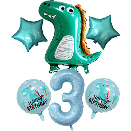 DIWULI Dino Geburtstag Deko 3 Jahre - Luftballon Set