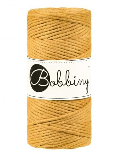 Bobbiny Makramee-Schnur, 3 mm, einlagig, senffarben, 100 m
