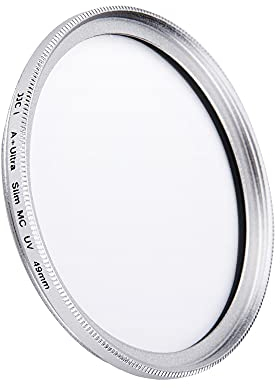 JJC 49mm UV Filter Ultra Slim Multi-Coated Ultraviolet Protection Lens Filter for Canon Sony DSLR Lens with 49mm Thread (SILVER)